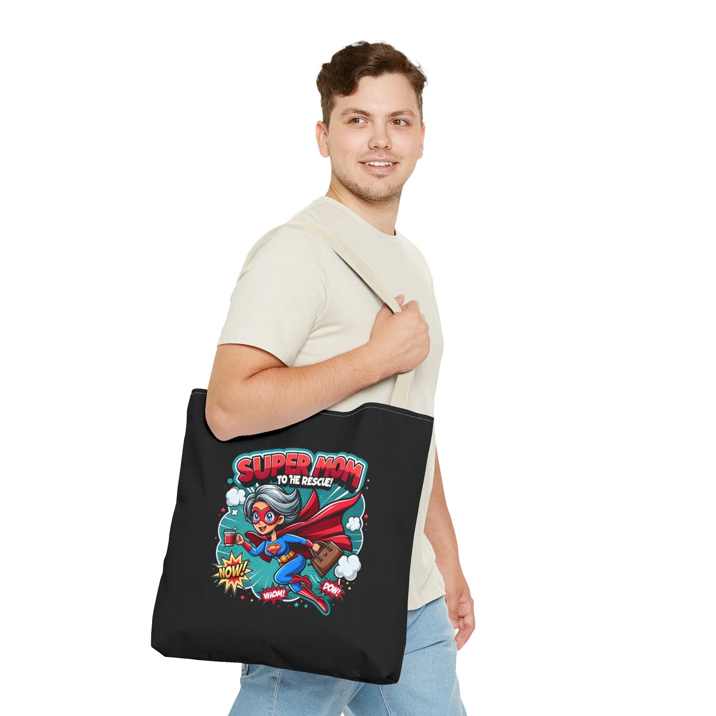 Super Mom to the rescue - Full colour tote bag