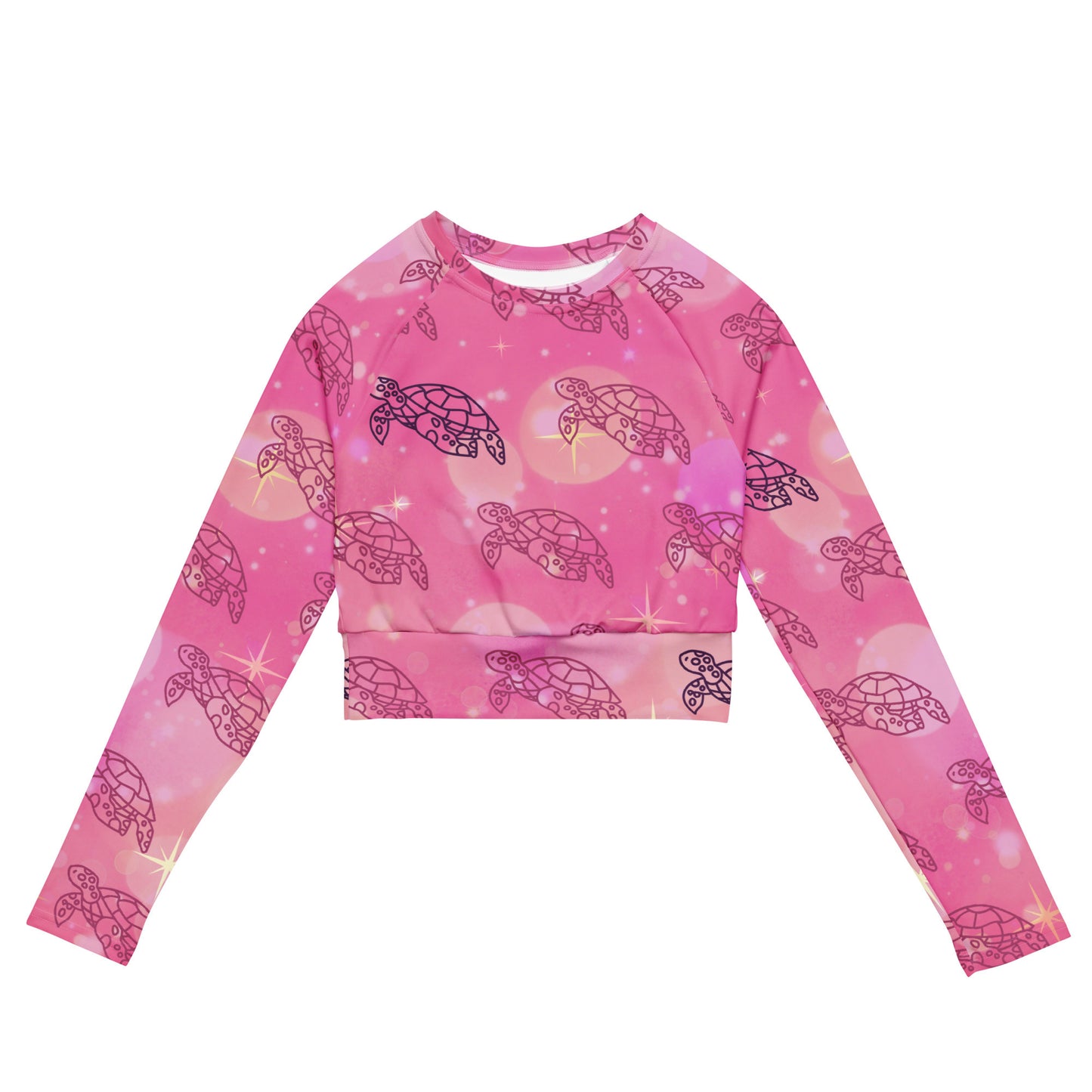 Pink turtles - Long-sleeve crop top