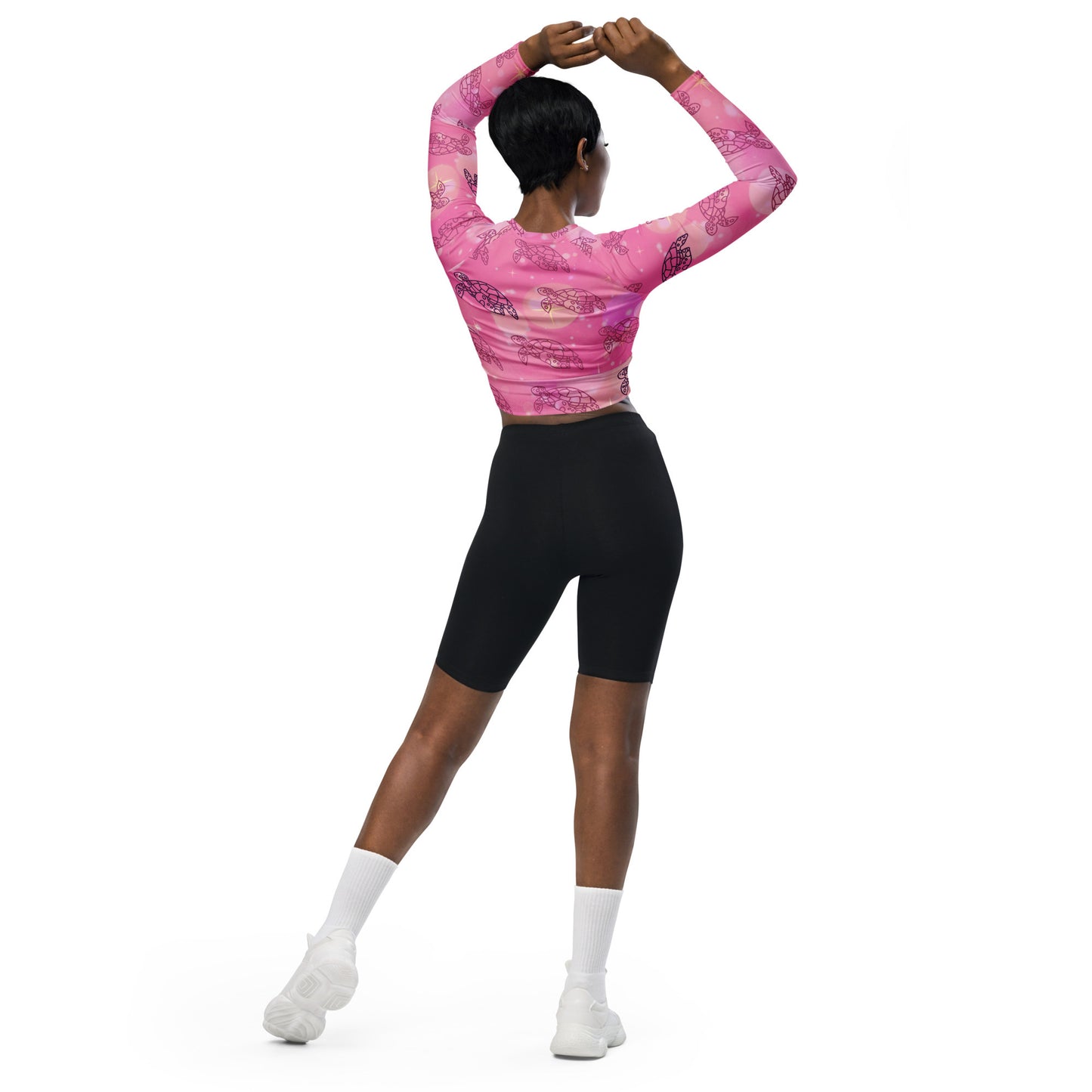 Pink turtles - Long-sleeve crop top