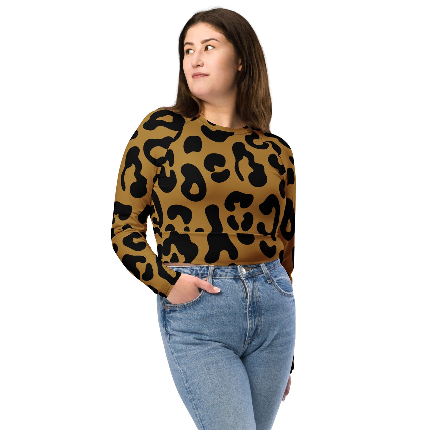 Cheetah gold - Long-sleeve crop top