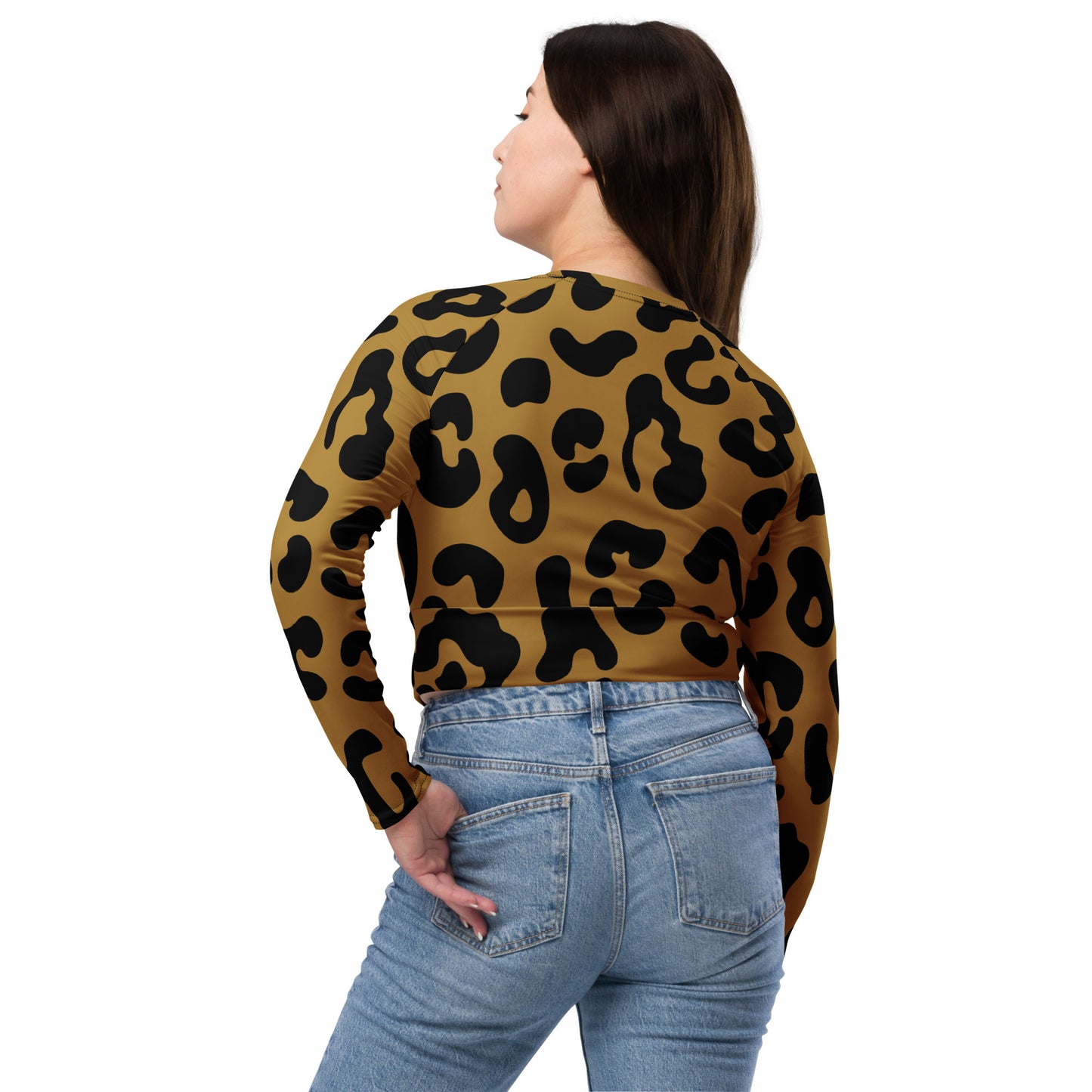 Cheetah gold - Long-sleeve crop top