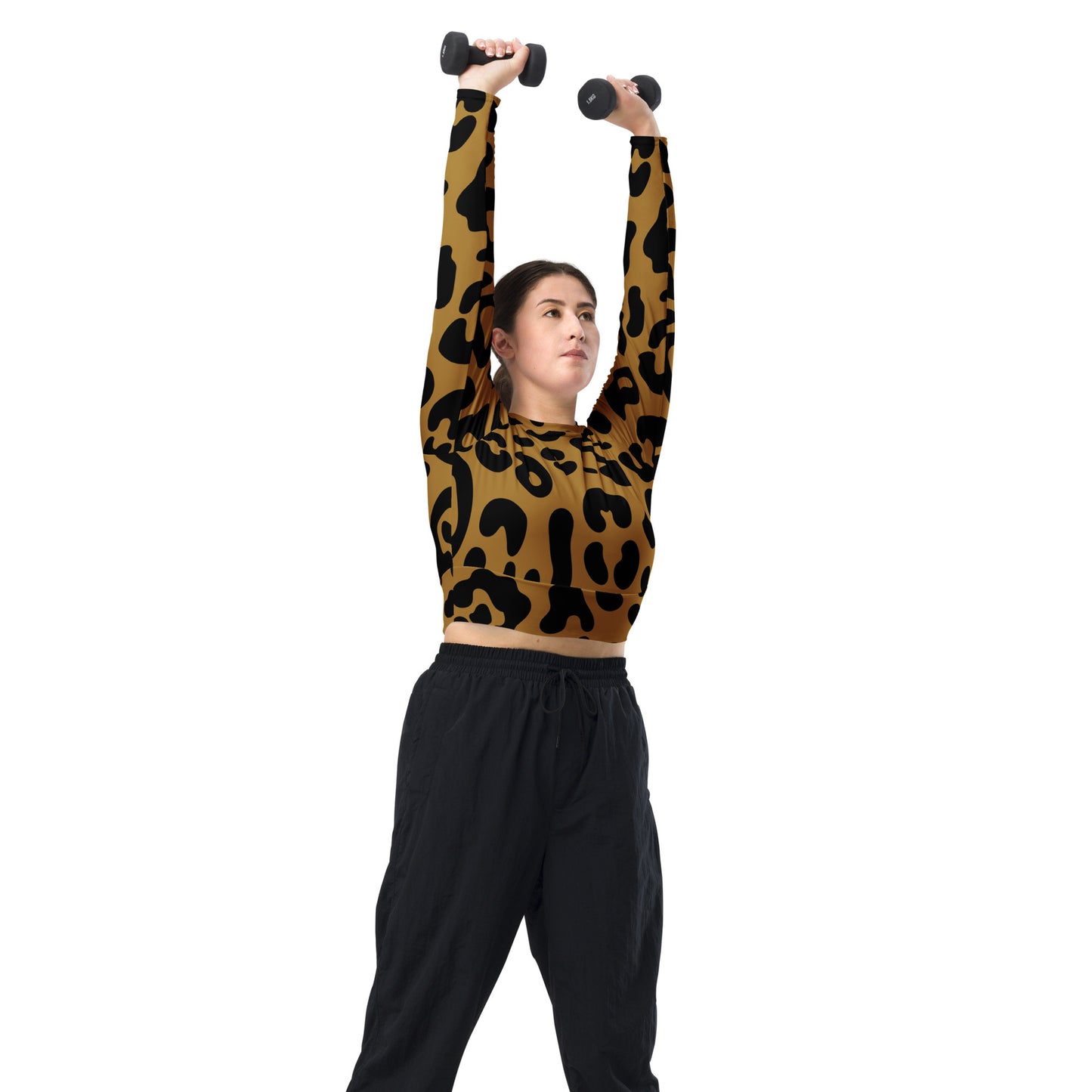 Cheetah gold - Long-sleeve crop top