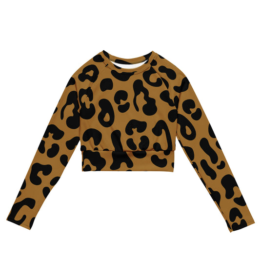 Cheetah gold - Recycled long-sleeve crop top