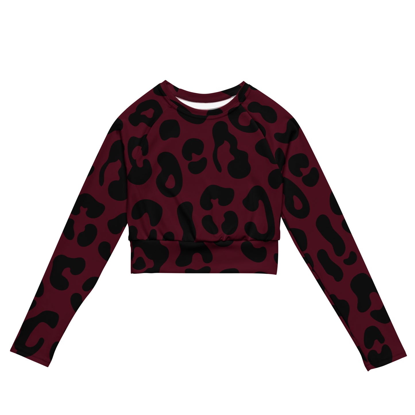 Cheetah red - Long-sleeve crop top