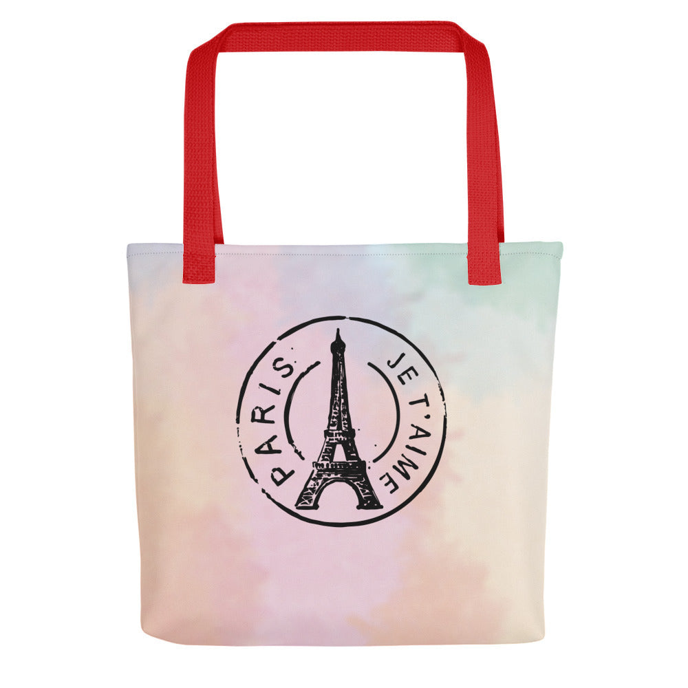 Paris je t'aime pink - Full color tote bag