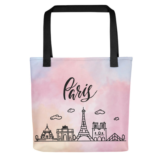 Paris je t'aime pink - Full color tote bag