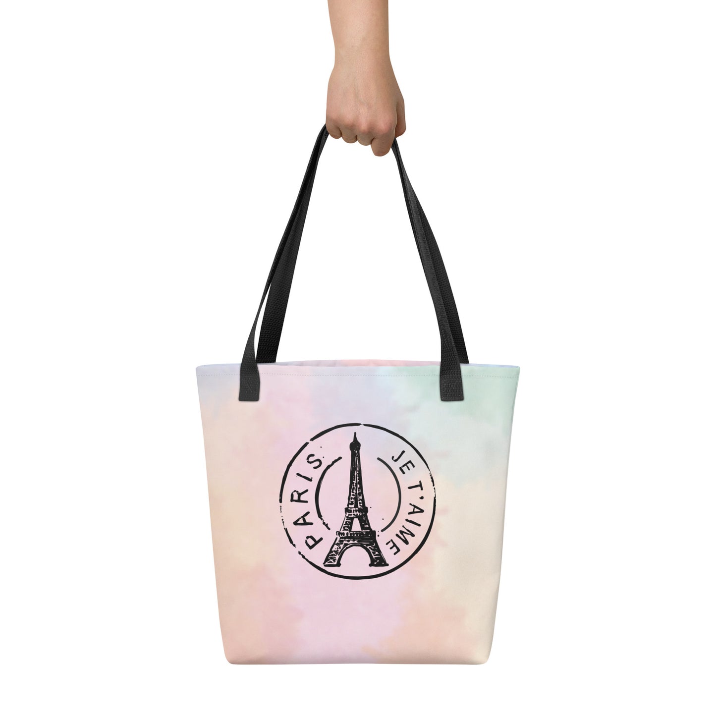 Paris je t'aime pink - Full color tote bag