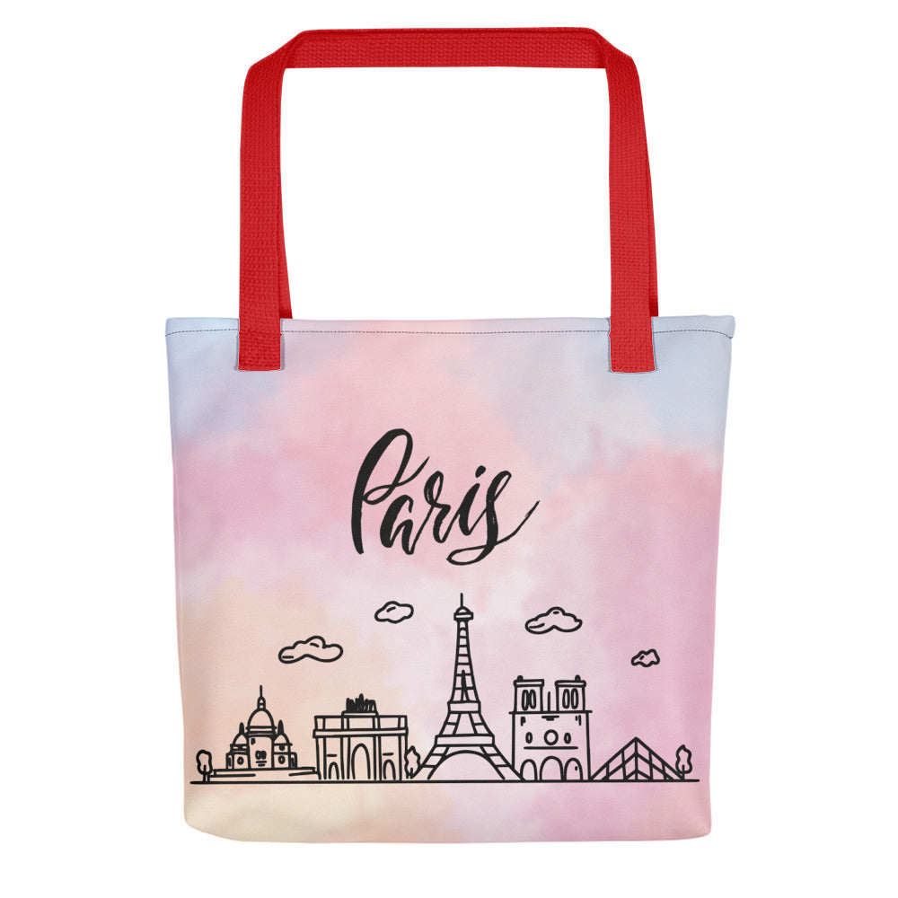 Paris je t'aime pink - Full color tote bag