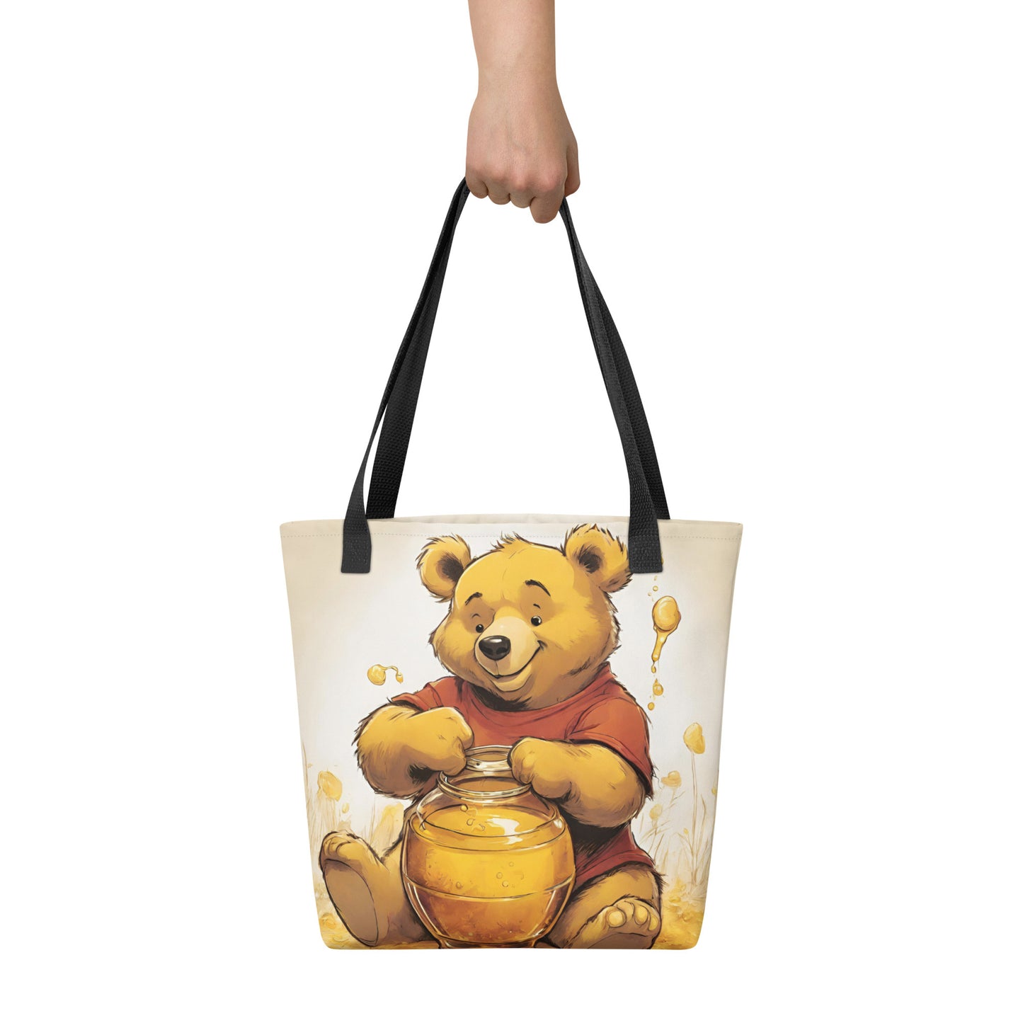 Bear eating honey - Full colour tote bag