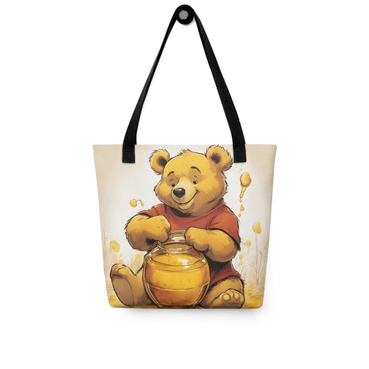 Bear eating honey - Full colour tote bag