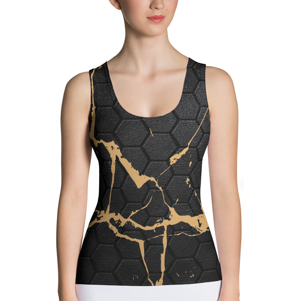 Black & gold Hexagon - Tank Top