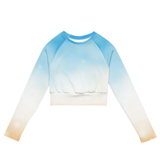 Blue & orange - Recycled long-sleeve crop top