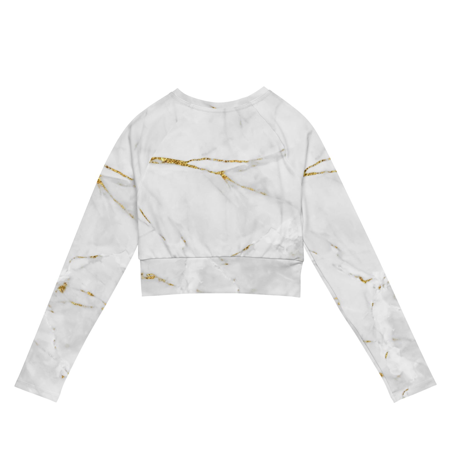 White golden marble - Long-sleeve crop top