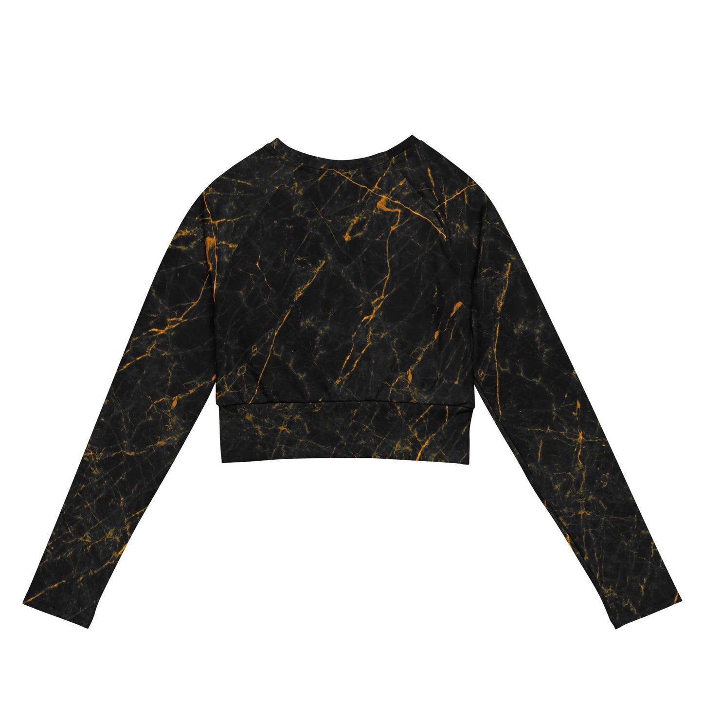 Dark golden marble - Long-sleeve crop top