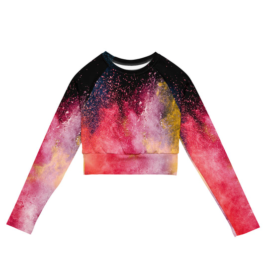 Colour eruption - Recycled long-sleeve crop top