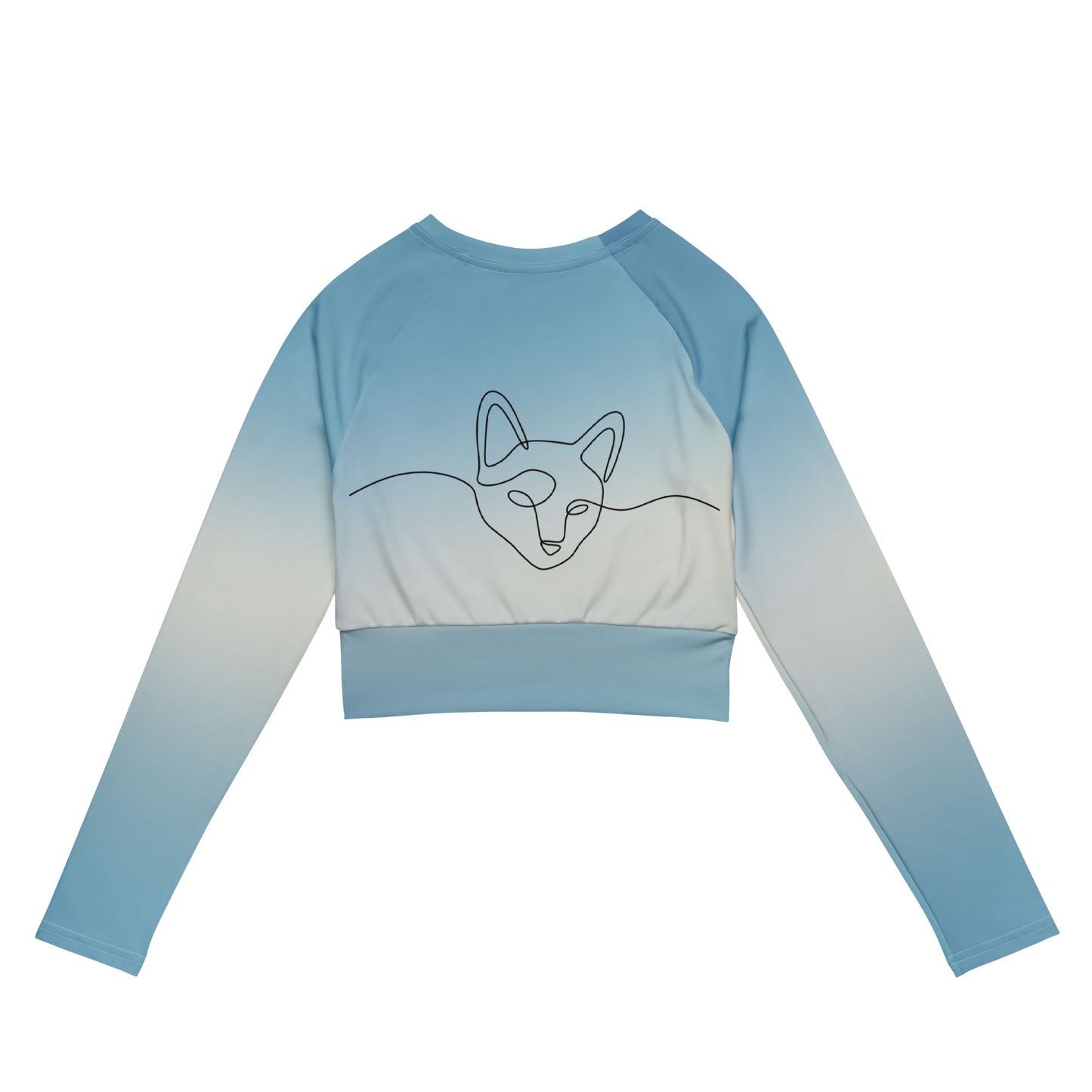 Cat light blue - Long-sleeve crop top