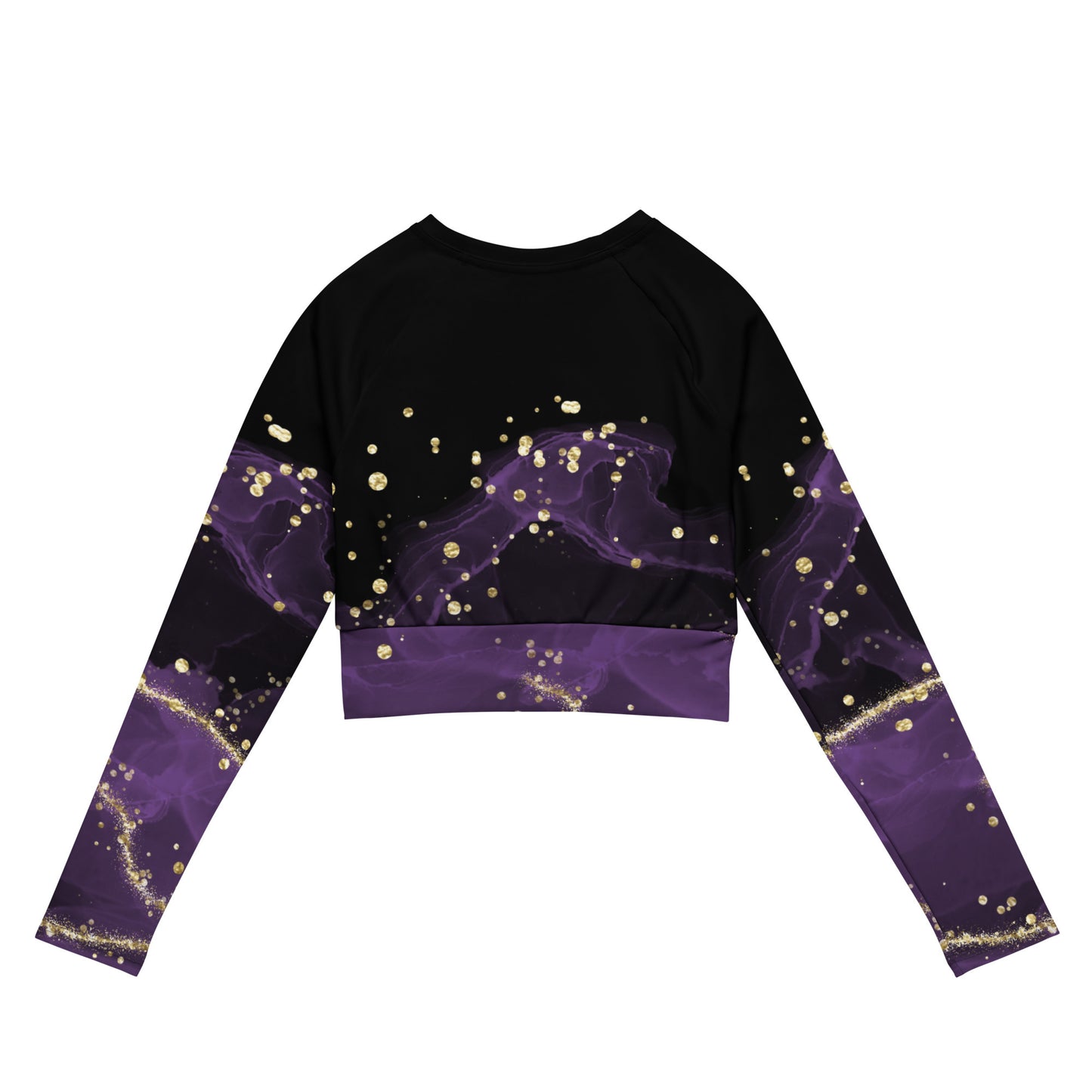 Black & purple - Recycled long-sleeve crop top