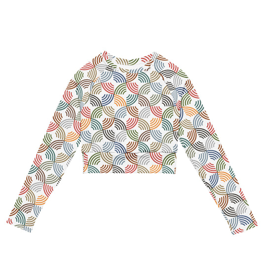 Couloured waves - Recycled long-sleeve crop top