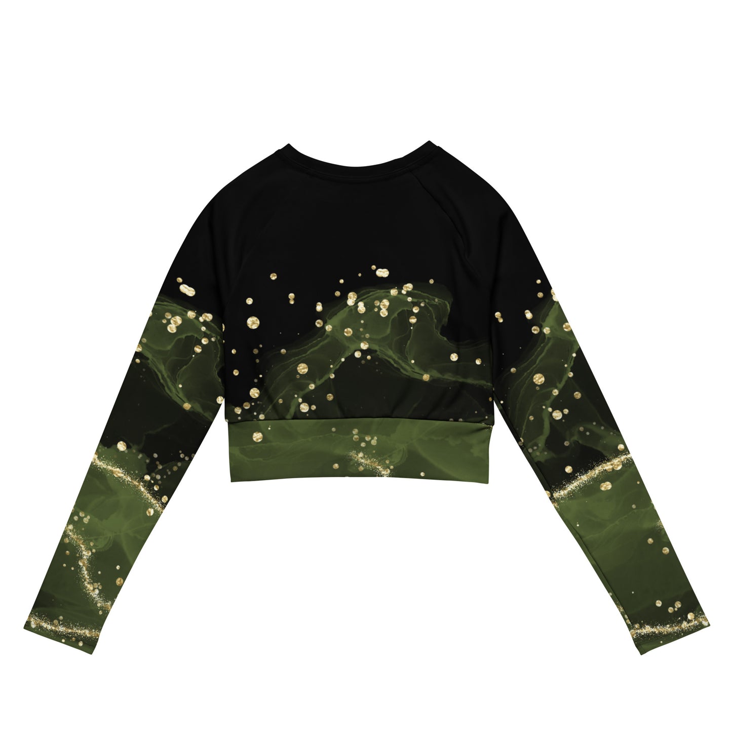 Black & green - Long-sleeve crop top