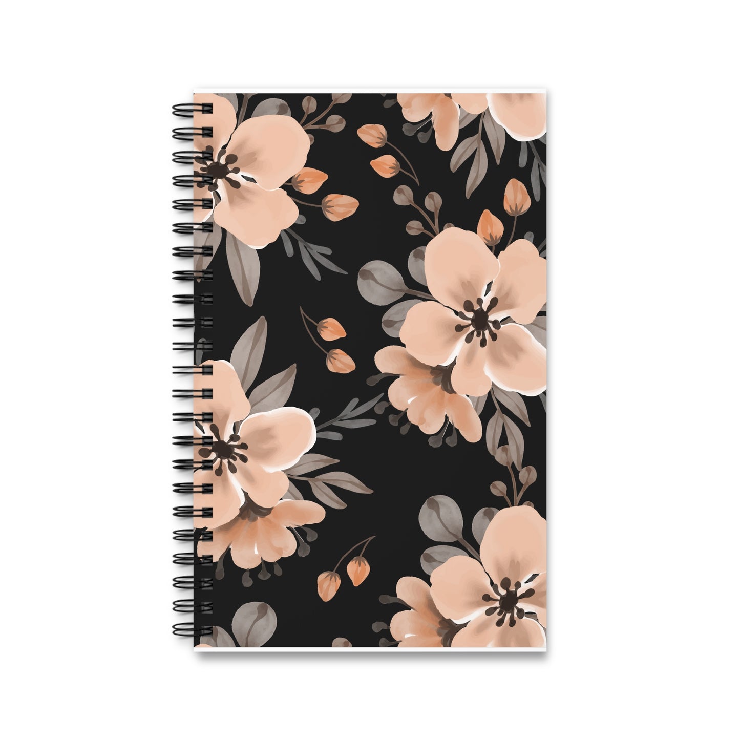 Beige Flowers - Spiral Notebook