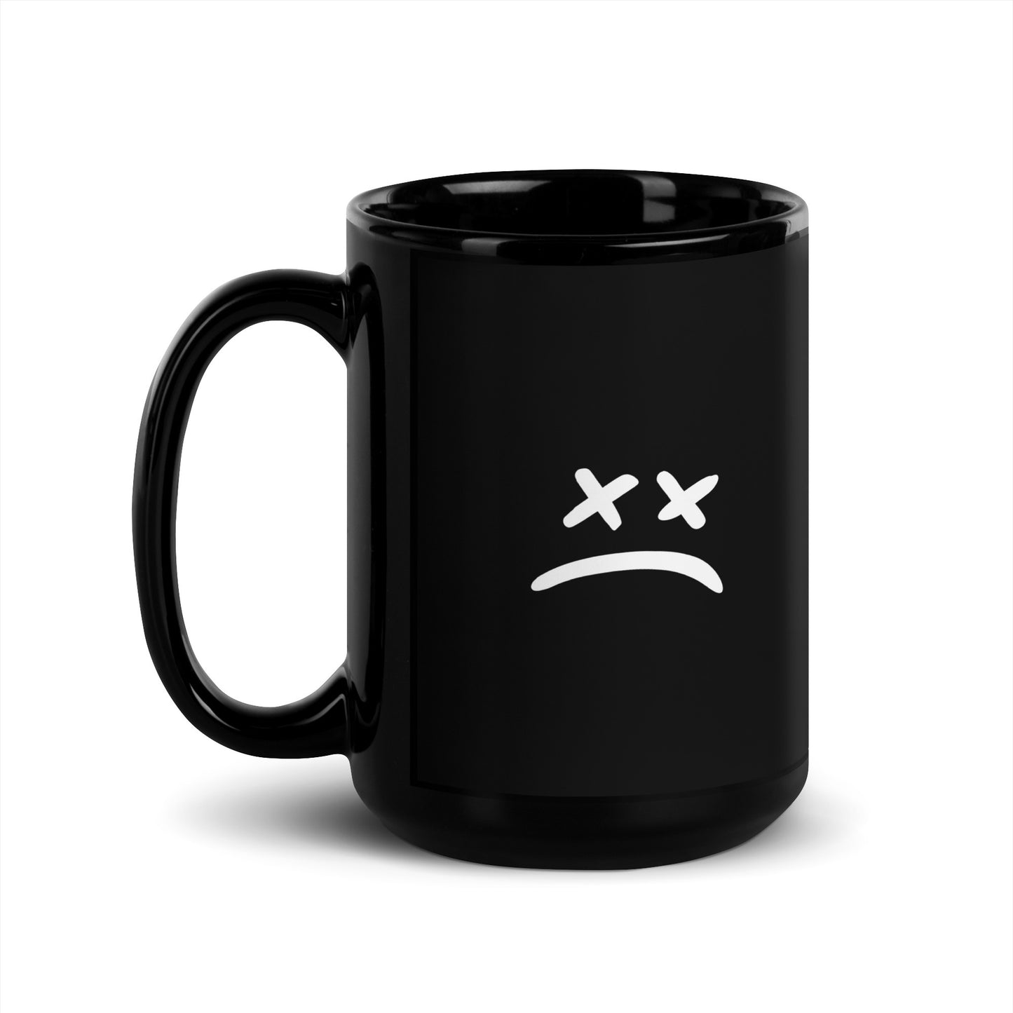 :( Sad Face - Black Glossy Mug