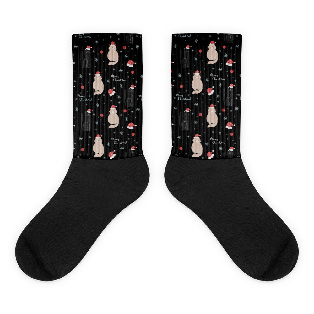 Christmas cats black - Socks