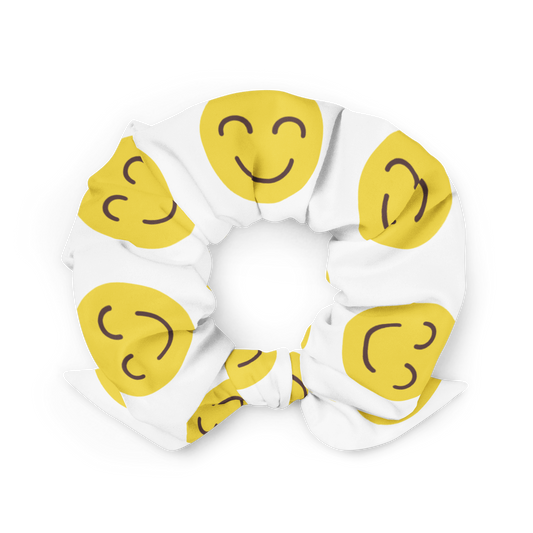 Smiley face - Recycled Scrunchie