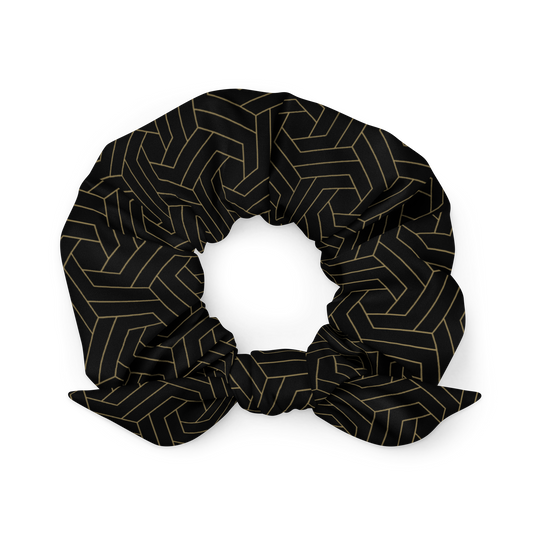 Golden & black pattern - Recycled Scrunchie