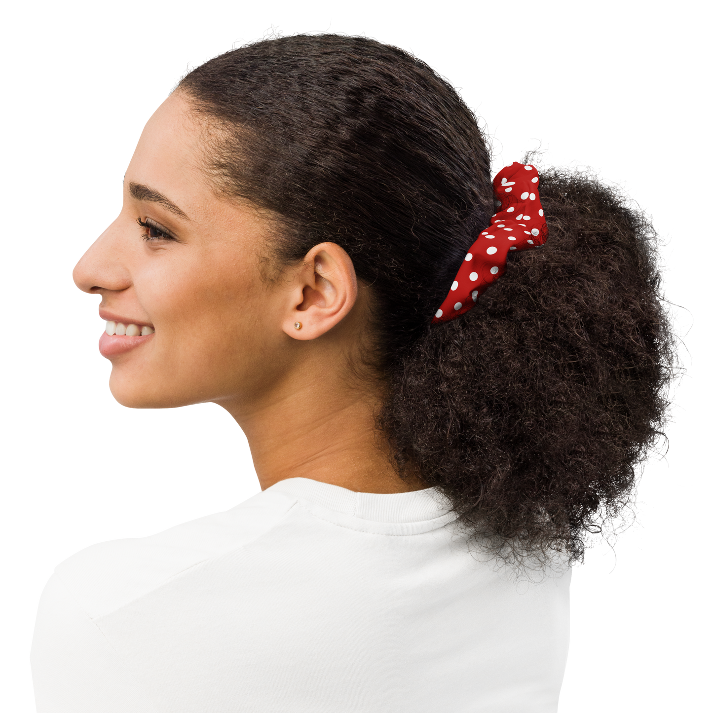 Red with white dots - Scrunchie