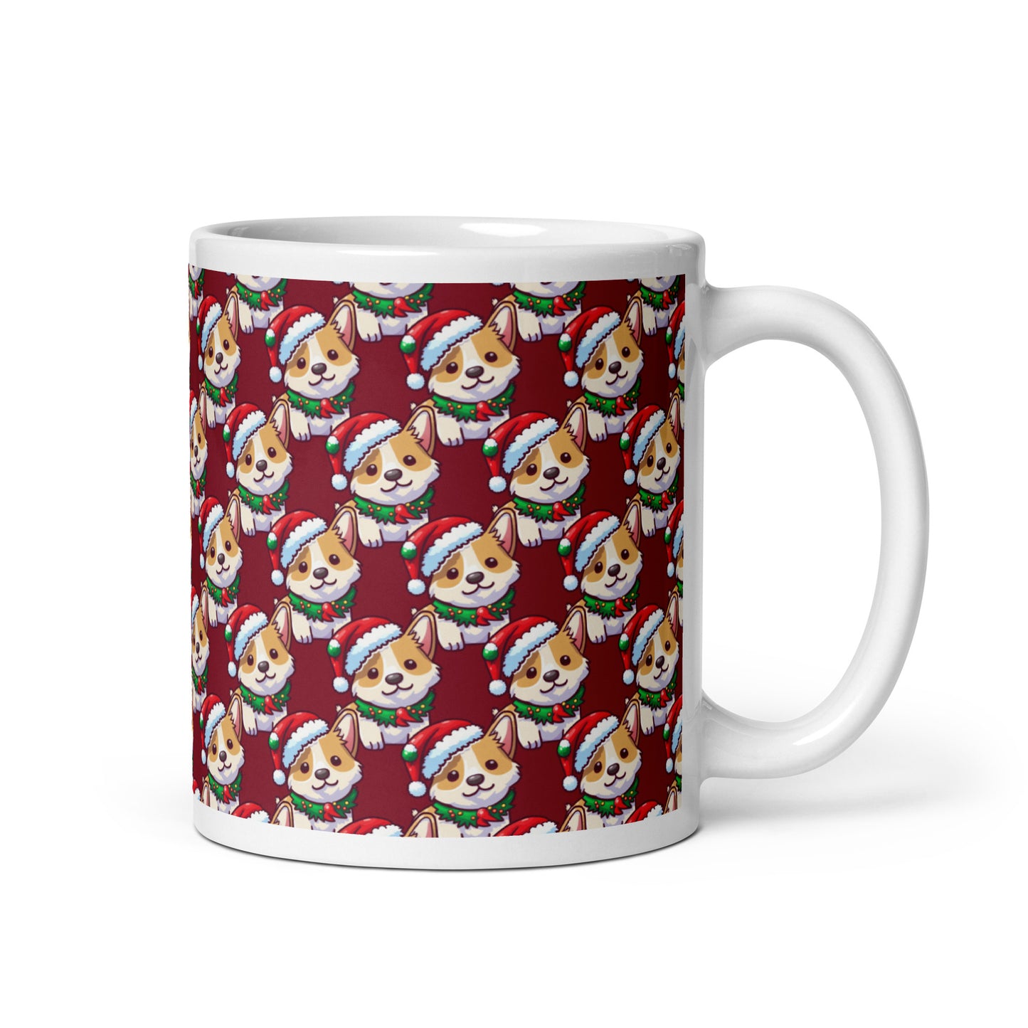 Christmas dog - White glossy mug