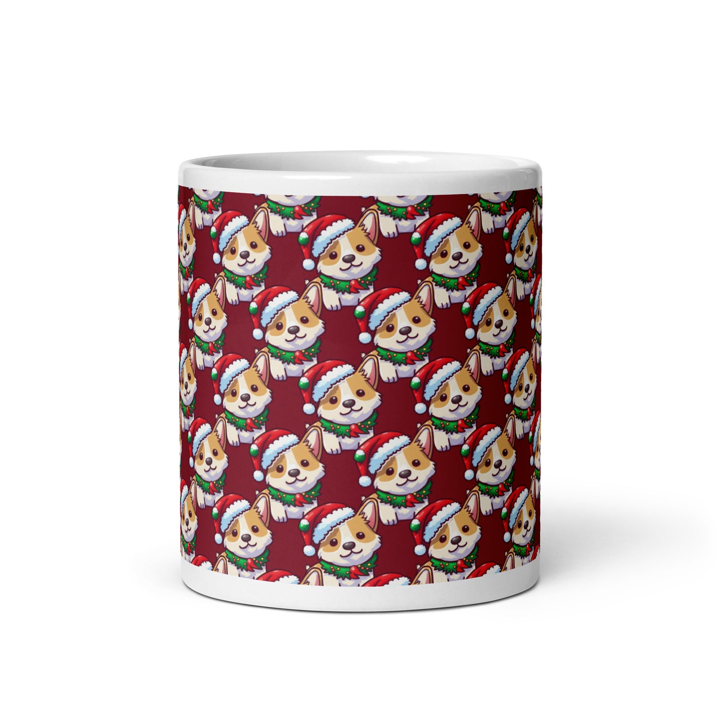 Christmas dog - White glossy mug