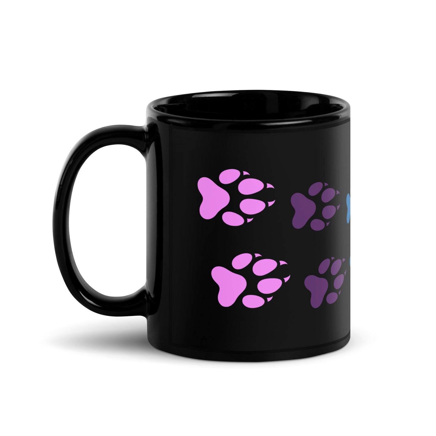 Rainbow paws - Black Glossy Mug